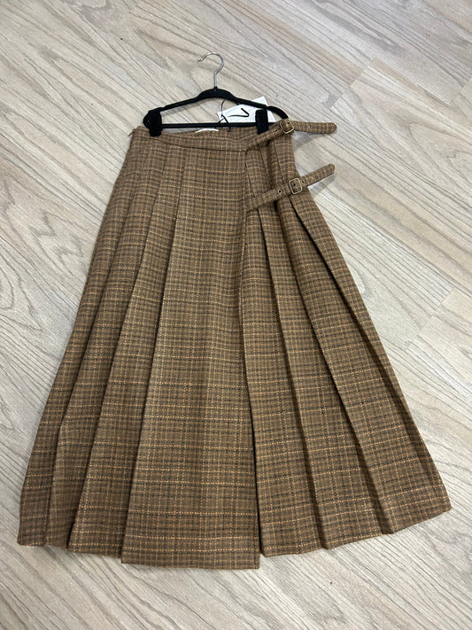 Teen Wool Plaid Brown Skirt