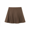 Brown Pleated Skirt