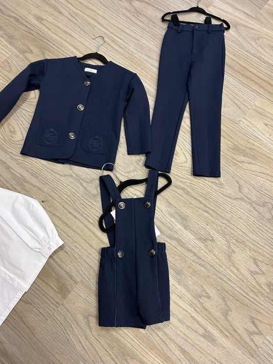 Navy Double Breasted Romper