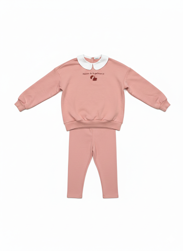 Baby Pink Sweat Collar Set
