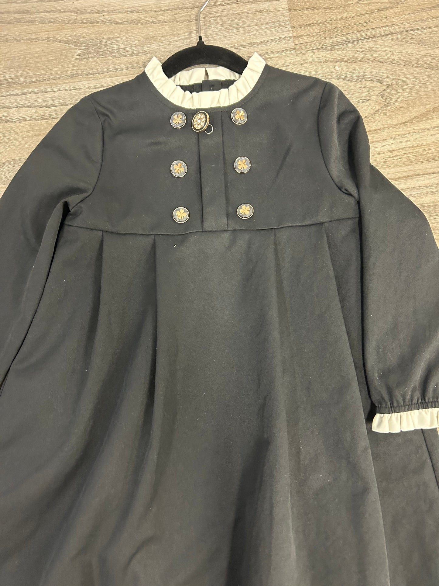 Black Taffeta Double Breasted Dress