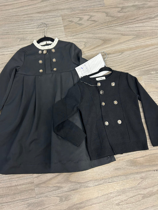 Black knit Double Breasted Sweater