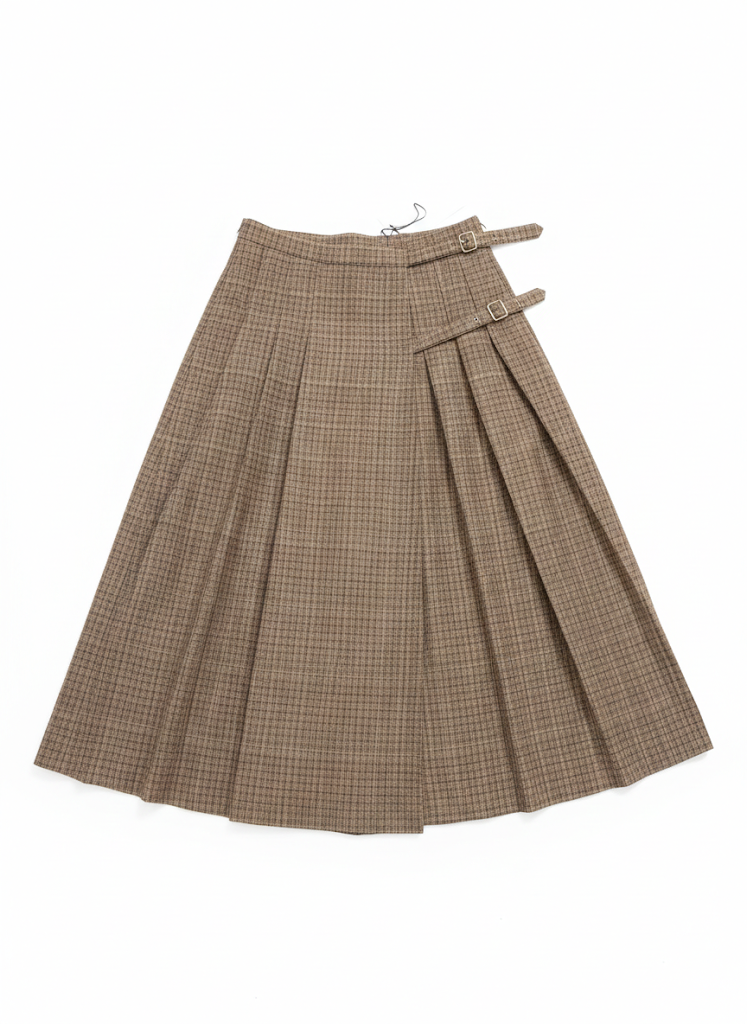 Teen Wool Plaid Brown Skirt