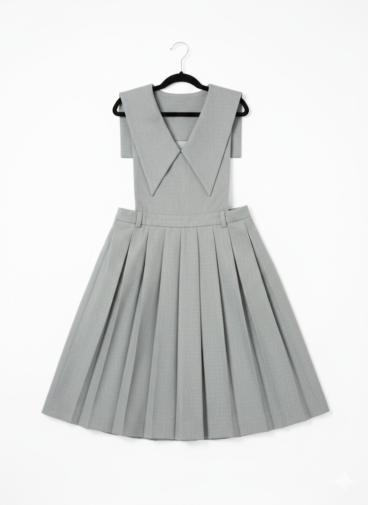Teen Sage Pleated Collar Jumper
