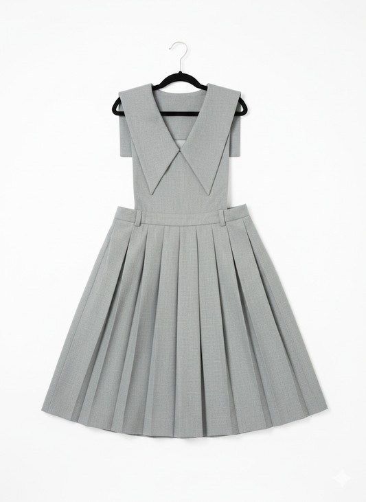 Teen Sage Pleated Collar Jumper