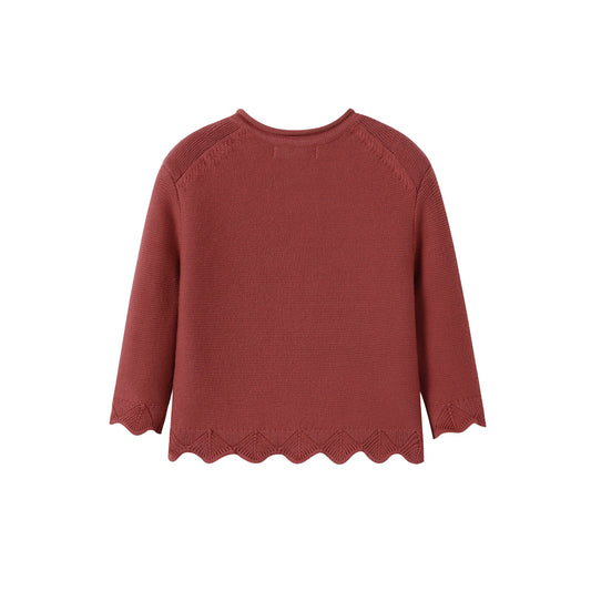 Rust Scallop Cardigan