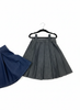 Blue Denim Pleated Skirt