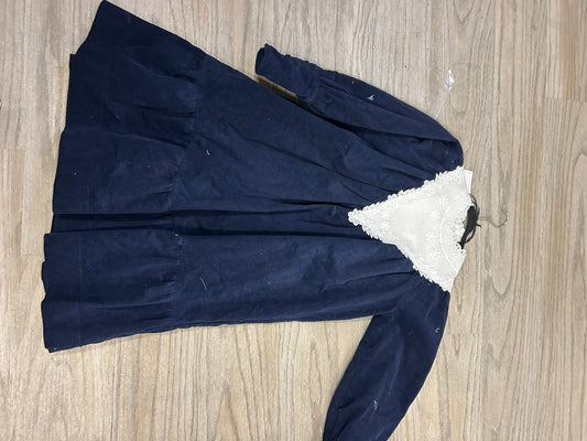 Navy Corduroy Lace Dress