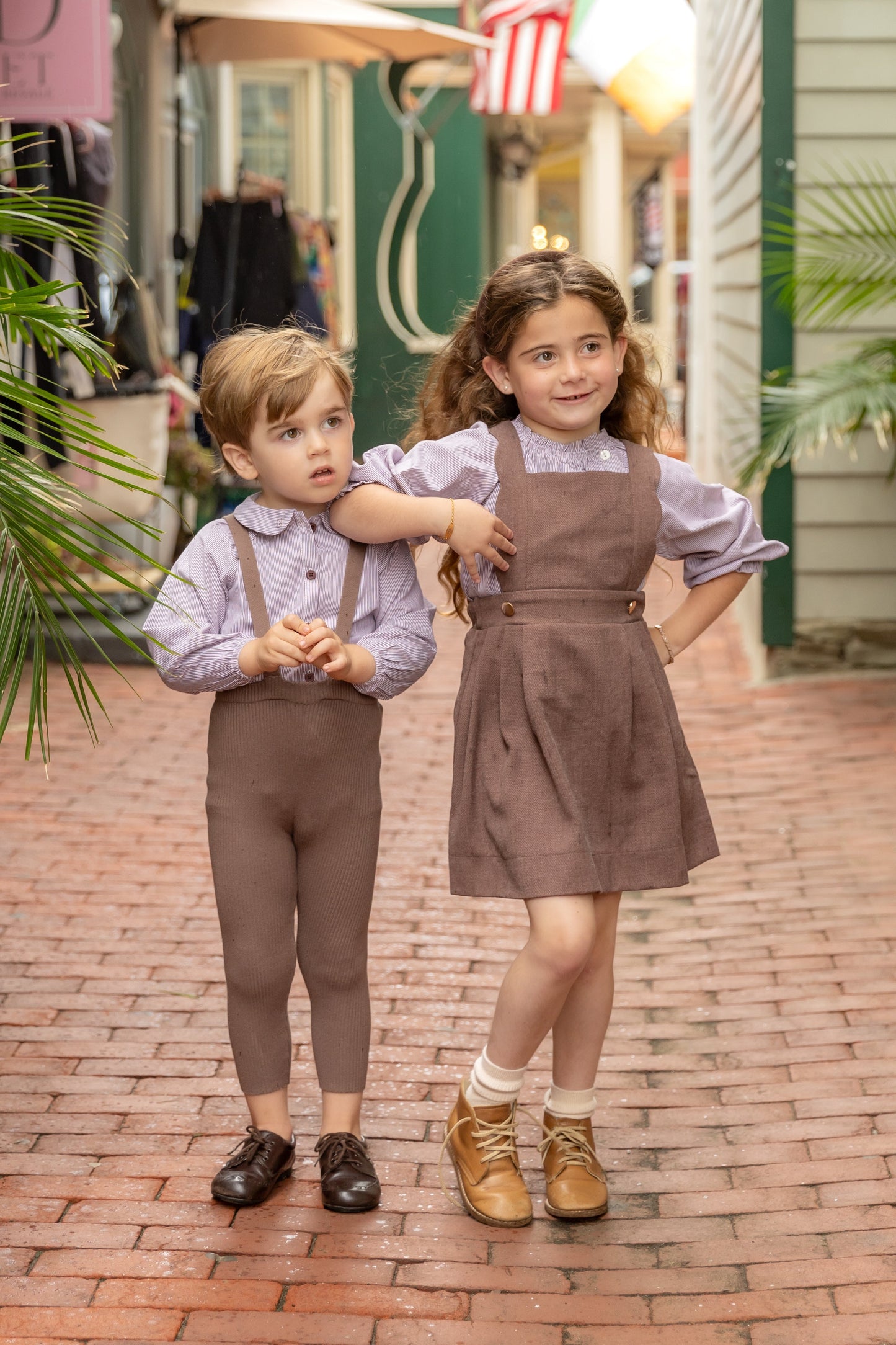 Boy Brown Striped Shirt