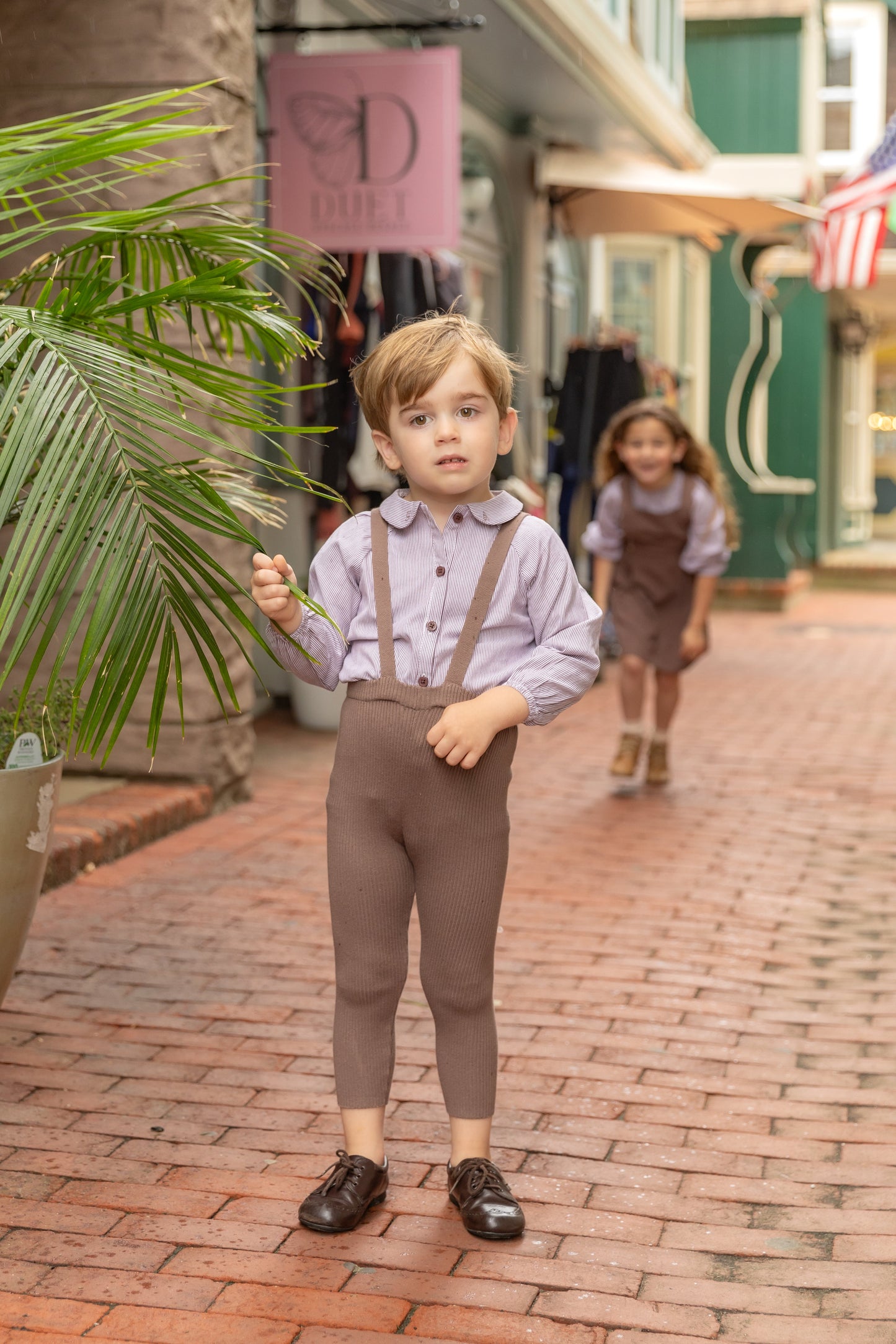 Boy Brown Striped Shirt