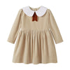Crushed Velour Tan Tie Dress
