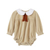 Crushed Velour Tan Tie Romper