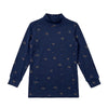 Floral Turtleneck Navy /Black