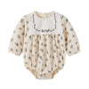 Corduroy Cream Floral Romper