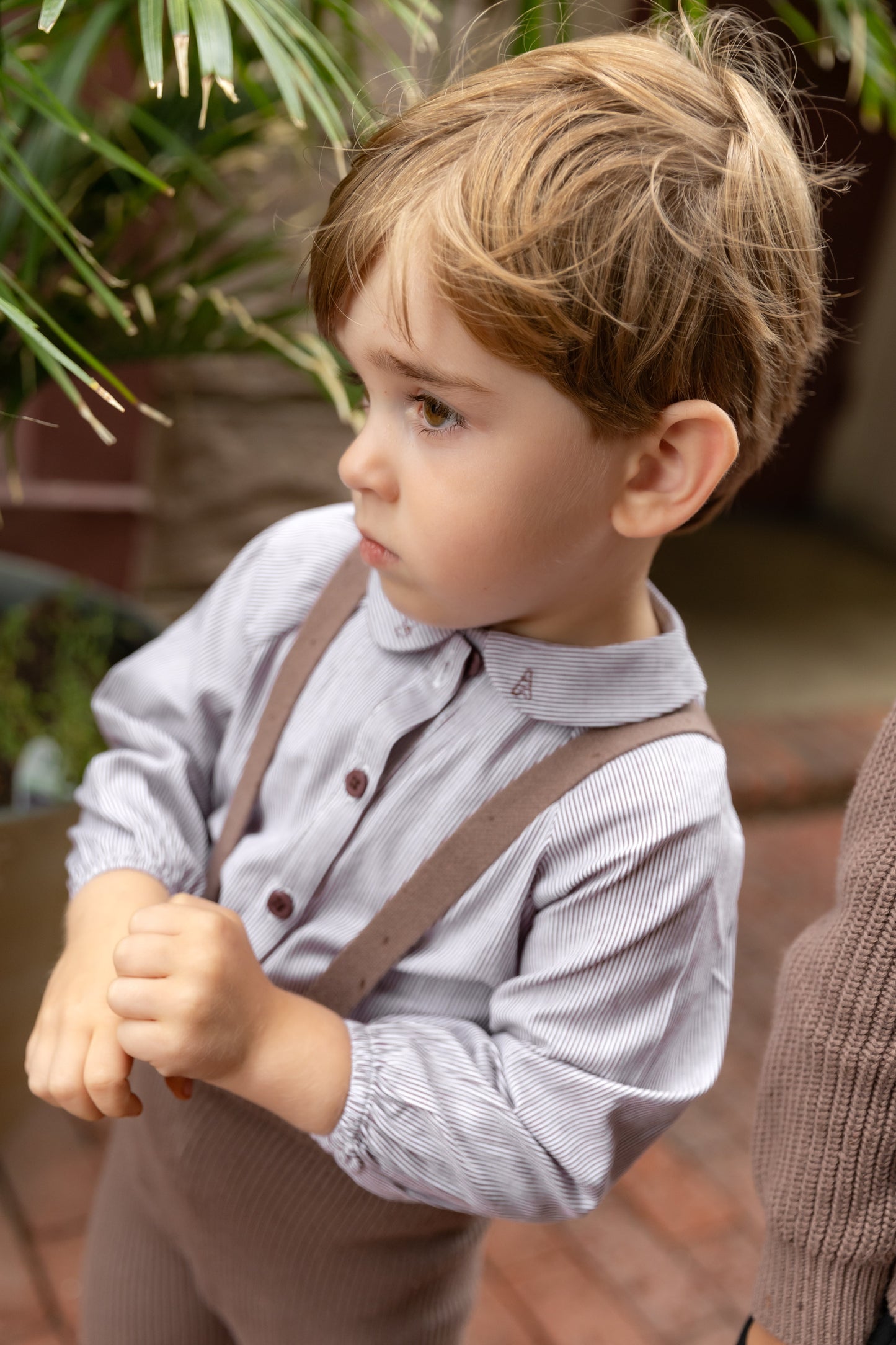 Boy Brown Striped Shirt