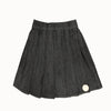 Black Denim Pleated Skirt