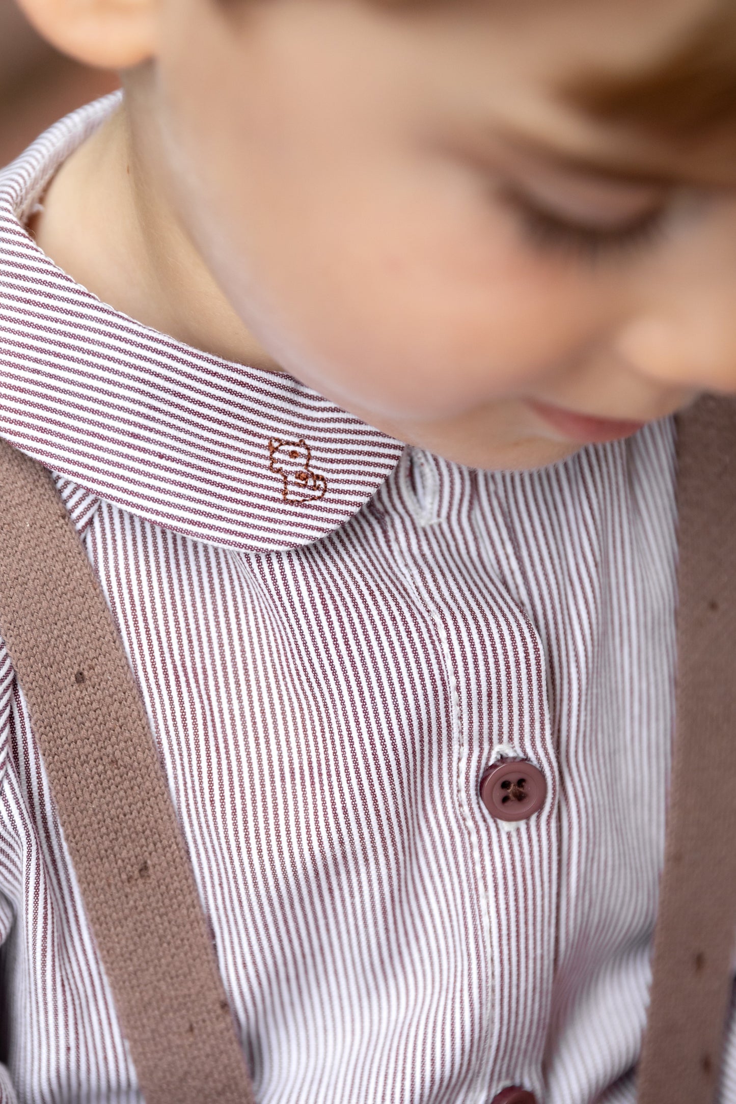 Boy Brown Striped Shirt